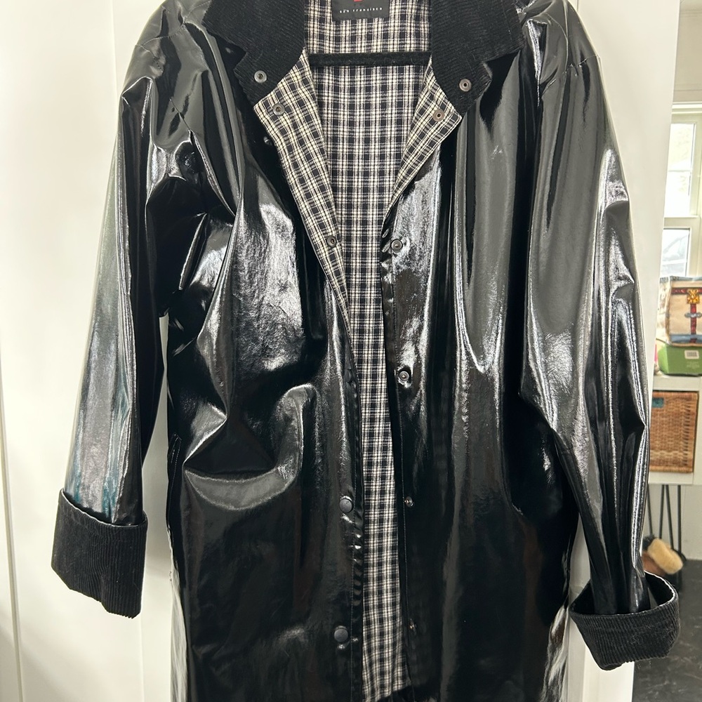 Women’s Black Vinyl Raincoat